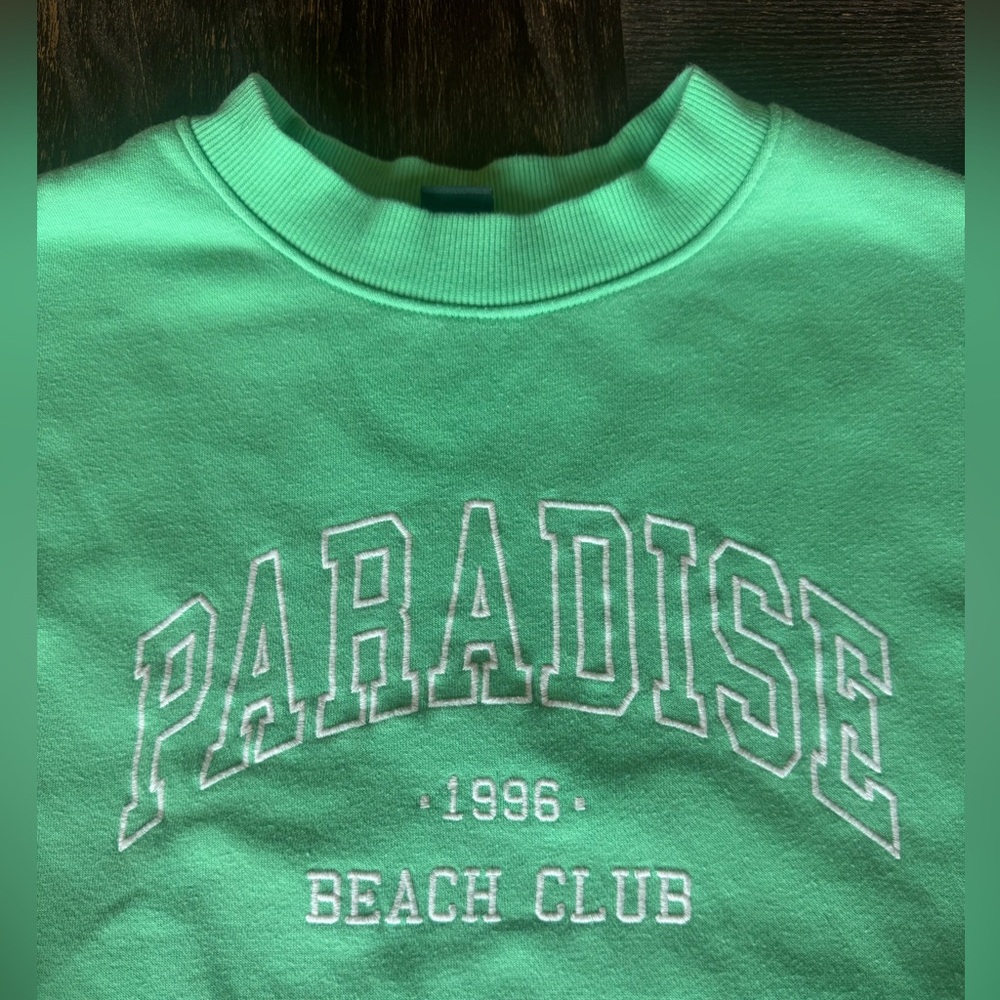 Green 1996 Paradise Beach Club Crewneck Sweatshirt - Picture 3 of 7